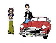 Trent, Daria, and a cool car