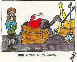 Daria and Jane in the garage