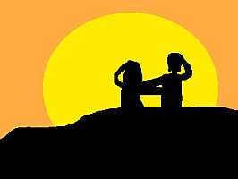 Tom and Daria see the sun