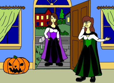 Daria and Lynn in similar costumes