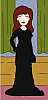 Daria in a black dress