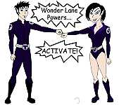 Trent and Jane as the Wonder Twins